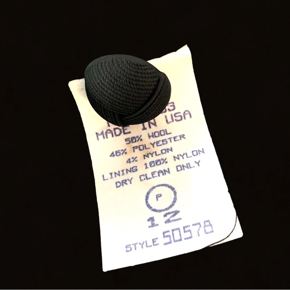 Vintage Houndstooth Tweed Wool Blend Oversized Shoulder Pad Boyfriend Blazer 12 - Picture 5 of 8